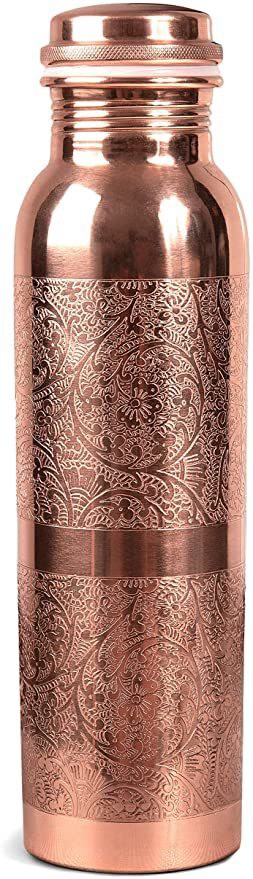 GreenTree Pure Copper Yoga Water Bottle - Embossed