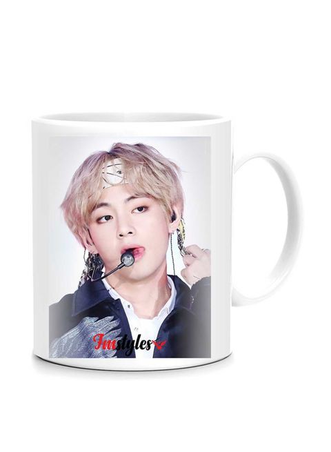 FMstyles BTS V Fm4 Printed Mug White 10 cm