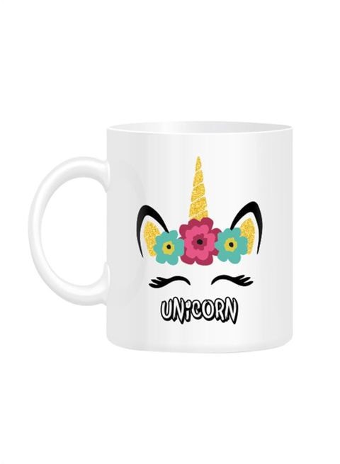 FMstyles Unicorn Head Printed Mug White 10 cm