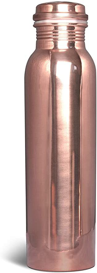 GreenTree Pure Copper Yoga Water Bottle Traditional Shiny Finish - 950ml Capacity