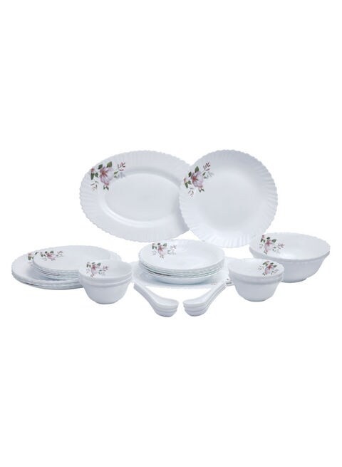 Royalford 34-Piece Dinnerware Set White/Black