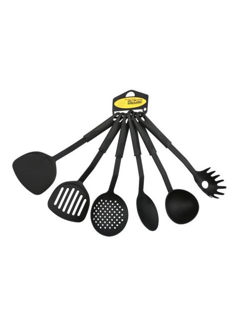 Delcasa 6-Piece Spoon Set Black 8centimeter