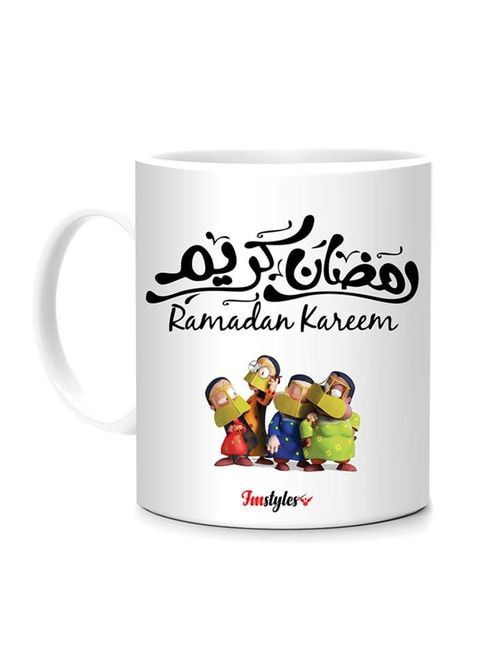 FMstyles Ramadan Kareem With Arabic Cartoon Printed Mug White 10 cm