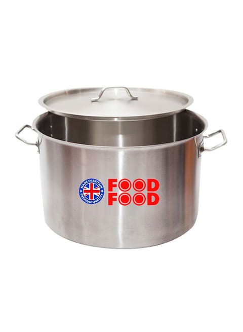 Generic Cooking Pot With Lid Silver 40cm