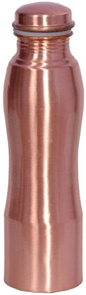 GreenTree Pure Copper Yoga Water Bottle Matt Finish Curvy Egronomic Design