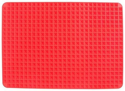 Jmcall - Jmcall&reg; Pyramid Pan Non Stick Fat Reducing Silicone Cooking Mat Oven Baking Tray Sheets Redd