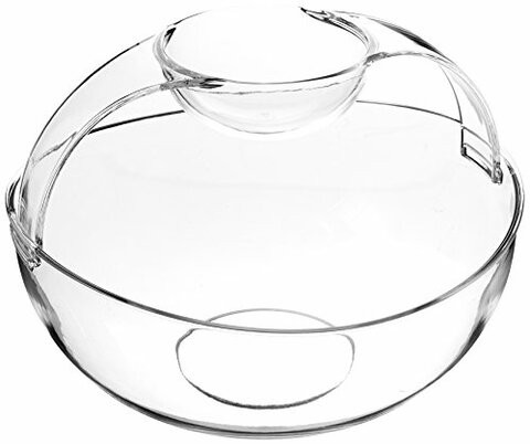 Prodyne Arch Chip &amp; Dip Bowl (Removable Arched Dip Cup), Clear