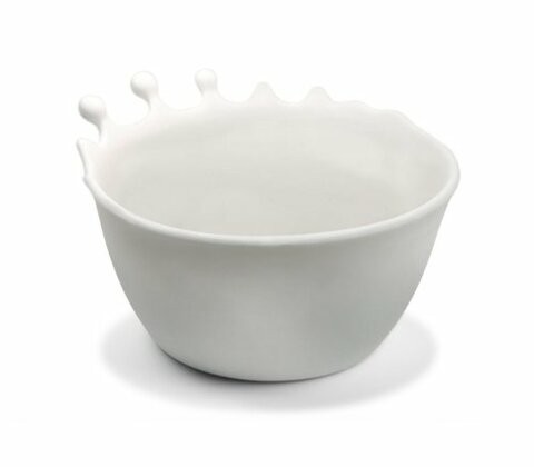 Fred SPILT MILK Splash Cereal Bowl, White