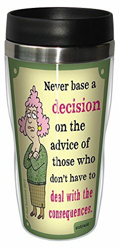 Tree-Free Greetings 16-Ounce Sip &#39;N Go Stainless Lined Travel Mug, Aunty Acid Consequences
