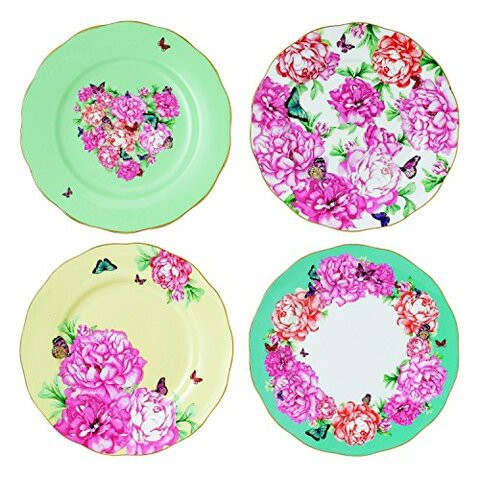 Royal Albert Accent Plates, 8&quot;, Mixed Patterns Multicolor Floral Print