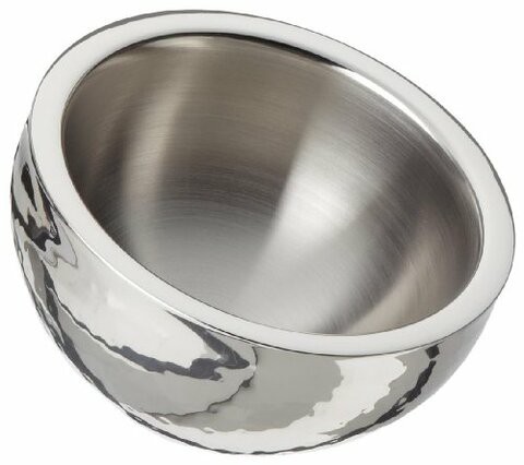 Elegance Hammered 6-Inch Stainless Steel Dual Angle Doublewall Serving Bowl