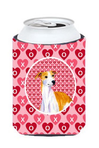 Caroline&#39;s Treasures Lh9148Cc Whippet Valentine&#39;s Love And Hearts Can Or Bottle Beverage Insulator Hugger, Can Hugger, Multicolor