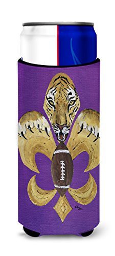 Caroline&#39;s Treasures 8205Muk Tiger Football Fleur De Lis Ultra Beverage Insulators For Slim Cans, Slim Can, Multicolor