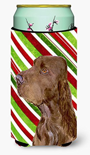 Caroline&#39;s Treasures Ss4594Tbc Field Spaniel Candy Cane Holiday Christmas Tall Boy Beverage Insulator Beverage Insulator Hugger, Tall Boy, Multicolor