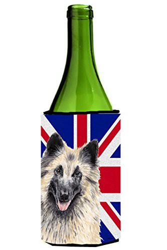 Caroline&#39;s Treasures Sc9849Literk Belgian Tervuren With English Union Jack British Flag Wine Bottle Beverage Insulator Hugger, Wine Bottle, Multicolor