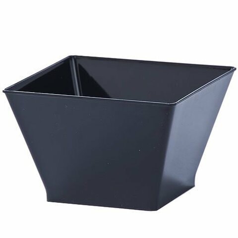 Lillian Tablesettings 61091 Black 8 Oz Rectangular Plastic Condiment Bowls - 240 Per Case