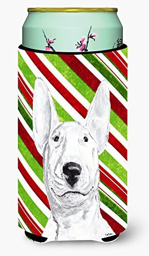 Caroline&#39;s Treasures Sc9618Tbc Bull Terrier Candy Cane Christmas Tall Boy Beverage Insulator Beverage Insulator Hugger, Tall Boy, Multicolor