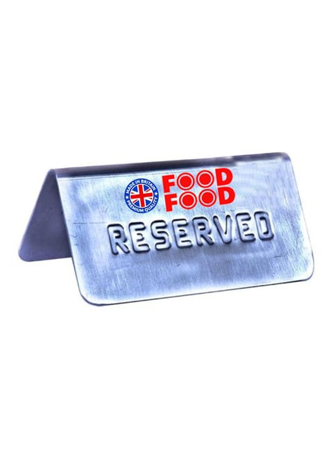 Generic Reserved Sign Plate Blue/Silver 7.5cm