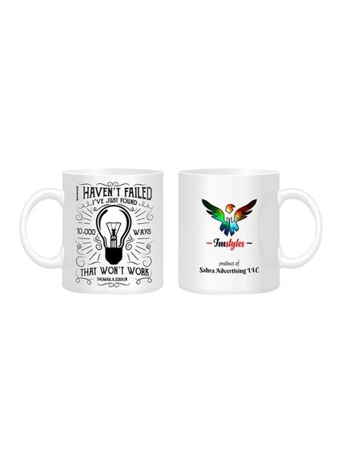 FMstyles I Haven&#39;t Failed I&#39;ve Just Found 1000 Ways Printed Mug White/Black