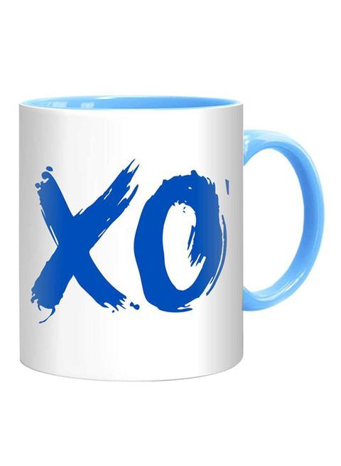 FMstyles XO Printed Mug White/Deep Blue/Light Blue 10 cm