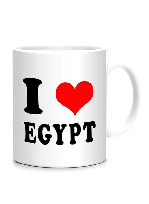 FMstyles I Love Egypt Printed Mug White/Black/Red 10 cm