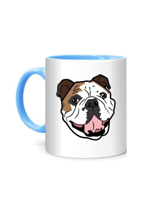 FMstyles Claude Doggy Design Blue Inner Mug Printed Mug White/Blue 10 cm