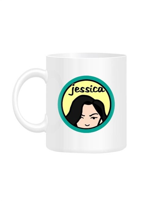 FMstyles Jessica Printed Mug White 10 cm