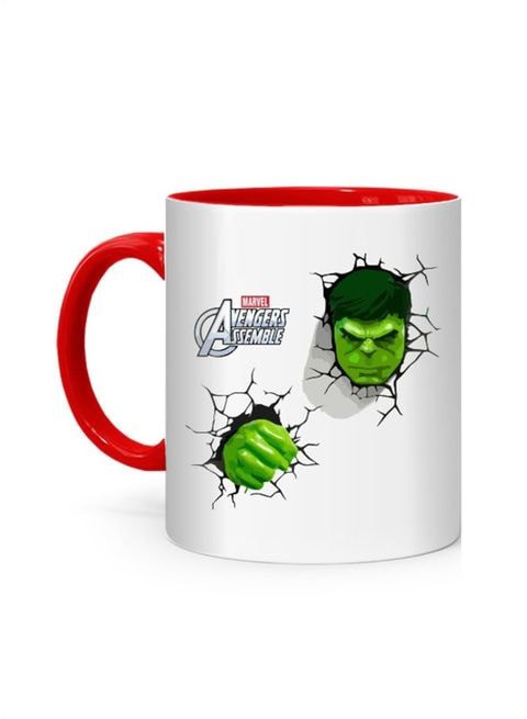 FMstyles HULK 3D Punch Printed Mug White/Red 10 cm