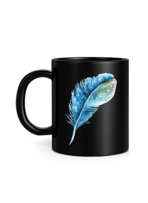 FMstyles Feather Desing Printed Mug Black 10 cm