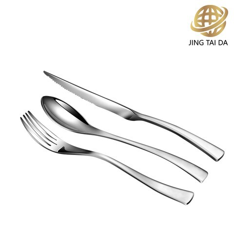 3 Pcs Set Stainless Steel Silver Cutlery Set Dinnerware Tableware Silverware Sets Dinner Knife And Fork Drop