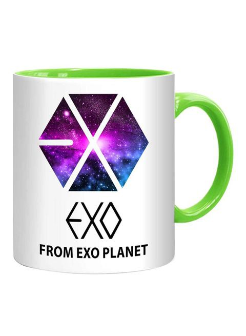 FMstyles EXO From EXO Planet Mug White/Green/Violet 10 cm