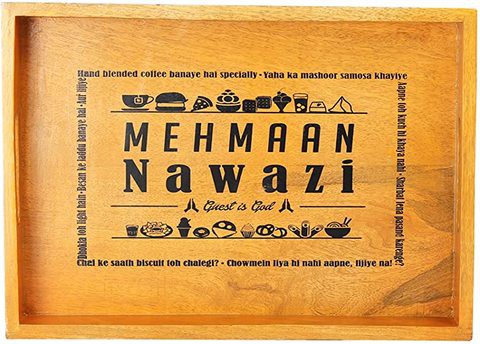 Ek Do Dhai Mehman Nawazi Serving Tray 14x10inch