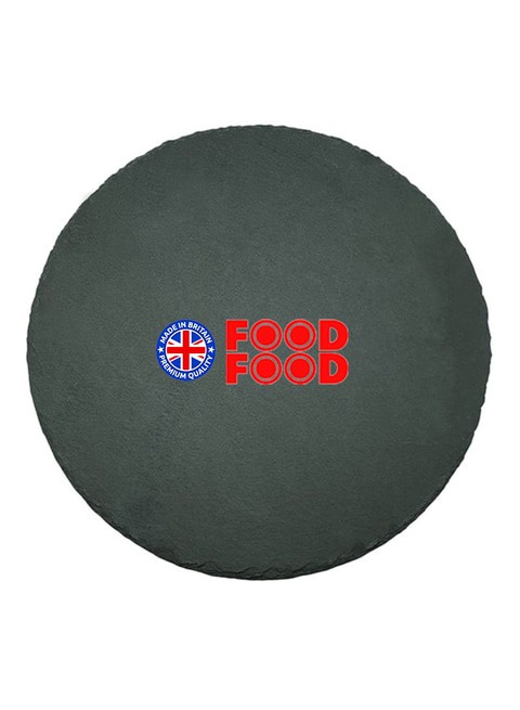 Generic Round Slate Plate Grey 30cm