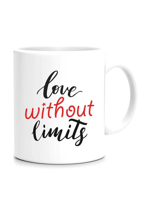 FMstyles Love Without Limits Printed Mug White/Black/Red 10 cm