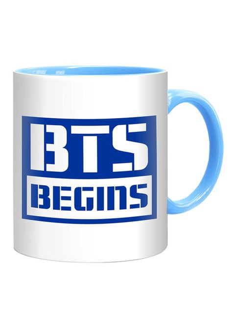 FMstyles BTS Begins Quality Mug White/Deep Blue/Light Blue 10 cm