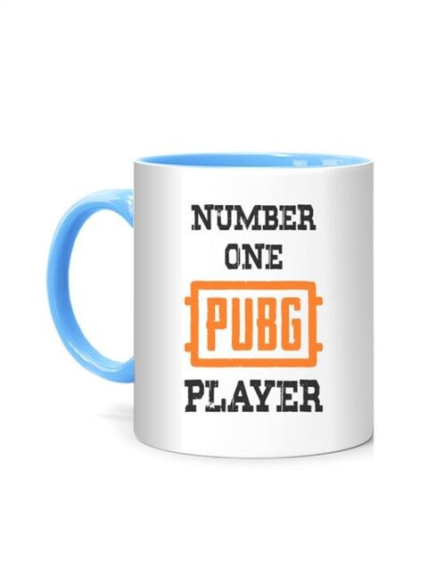 FMstyles PUBG No. 1 Player Printed Mug White/Blue 10 cm