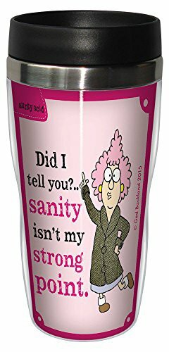 Tree-Free Greetings 16-Ounce Sip &#39;N Go Stainless Lined Travel Mug, Aunty Acid Not My Strong Point