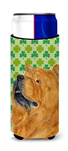 Caroline&#39;s Treasures Ss4433Muk Chow Chow St. Patrick&#39;s Day Shamrock Portrait Ultra Beverage Insulators For Slim Cans, Slim Can, Multicolor