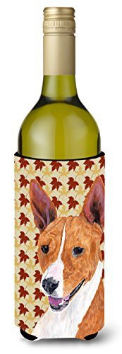 Caroline&#39;s Treasures Sc9227Literk Basenji Fall Leaves Portrait Wine Bottle Beverage Insulator Beverage Insulator Hugger, Wine Bottle, Multicolor