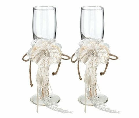 Lillian Rose Rustic Country Burlap Wedding Toasting Glasses