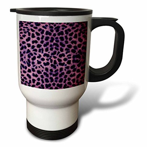 3Drose Purple Cheetah Animal Print Travel Mug, 14-Ounce, Stainless Steel