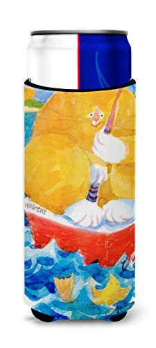 Caroline&#39;s Treasures 6014Muk Big Orange Tabby Fishing Ultra Beverage Insulators For Slim Cans, Slim Can, Multicolor