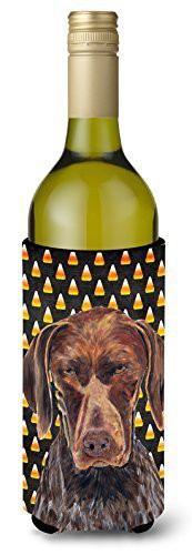 Caroline&#39;s Treasures Sc9189Literk German Shorthaired Pointer Candy Corn Halloween Wine Bottle Beverage Insulator Beverage Insulator Hugger, Wine Bottle, Multicolor