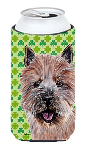 Caroline&#39;s Treasures Sc9734Tbc Norwich Terrier Lucky Shamrock St. Patrick&#39;s Day Tall Boy Beverage Insulator Hugger, Tall Boy, Multicolor