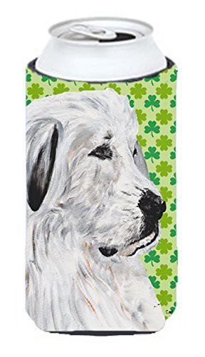 Caroline&#39;s Treasures Sc9738Tbc Great Pyrenees Lucky Shamrock St. Patrick&#39;s Day Tall Boy Beverage Insulator Hugger, Tall Boy, Multicolor