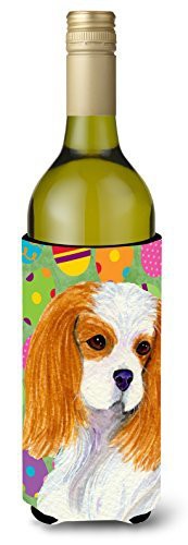 Caroline&#39;s Treasures Ss4872Literk Cavalier Spaniel Easter Eggtravaganza Wine Bottle Beverage Insulator Beverage Insulator Hugger, Wine Bottle, Multicolor