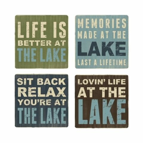 Young&#39;s 33395 4-Piece Wood Coaster Set, 4-Inch