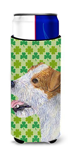 Caroline&#39;s Treasures Ss4435Muk Jack Russell Terrier St. Patrick&#39;s Day Shamrock Portrait Ultra Beverage Insulators For Slim Cans, Slim Can, Multicolor