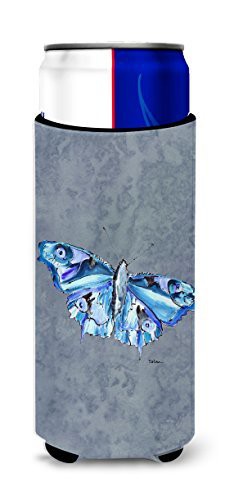 Caroline&#39;s Treasures 8856Muk Butterfly On Gray Ultra Beverage Insulators For Slim Cans, Slim Can, Multicolor