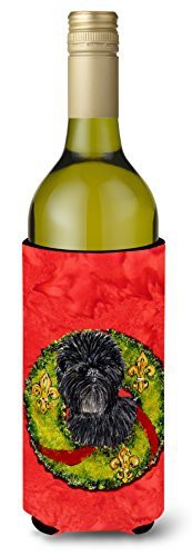 Caroline&#39;s Treasures Ss4198Literk Affenpinscher Cristmas Wreath Wine Bottle Beverage Insulator Beverage Insulator Hugger, Wine Bottle, Multicolor